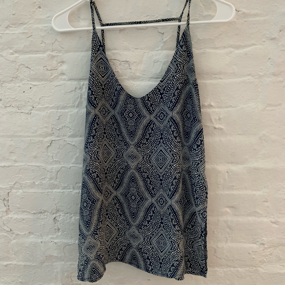 H&M Blue Patterned Tank Top